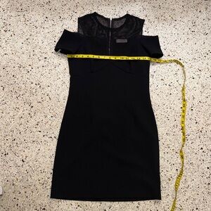 Sandro Paris black mini dress cold shoulder back zip 1 small s